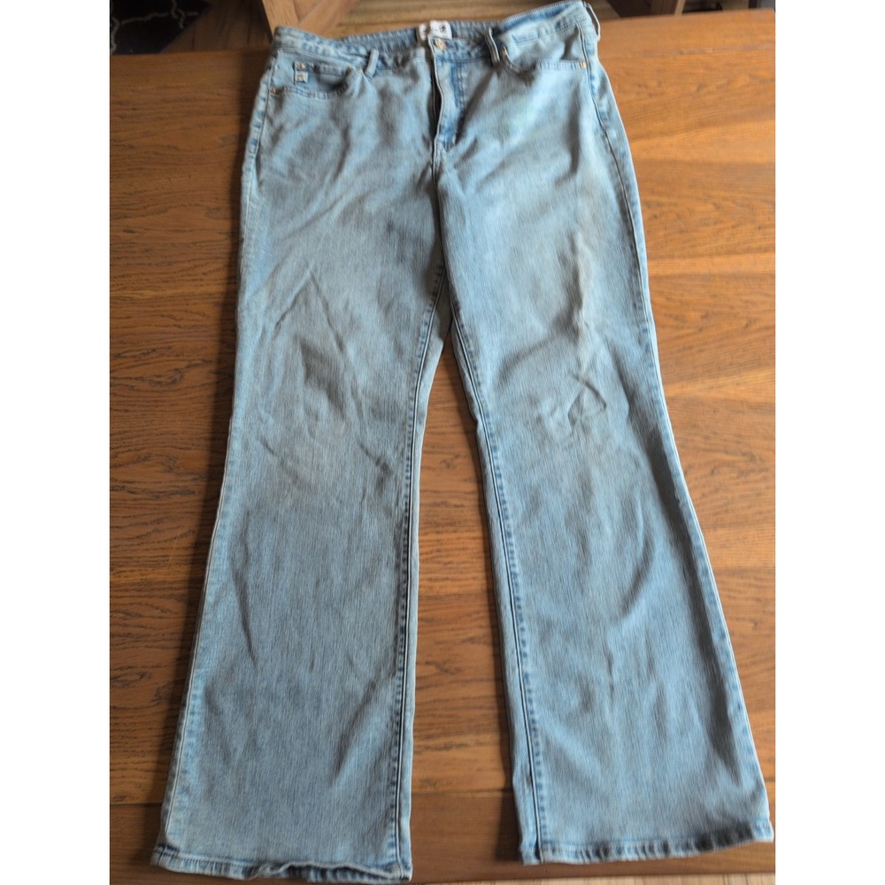Seven7 High Rise Slim Boot Jeans Light Wash Size 14 36x30 Cotton Blend GUC